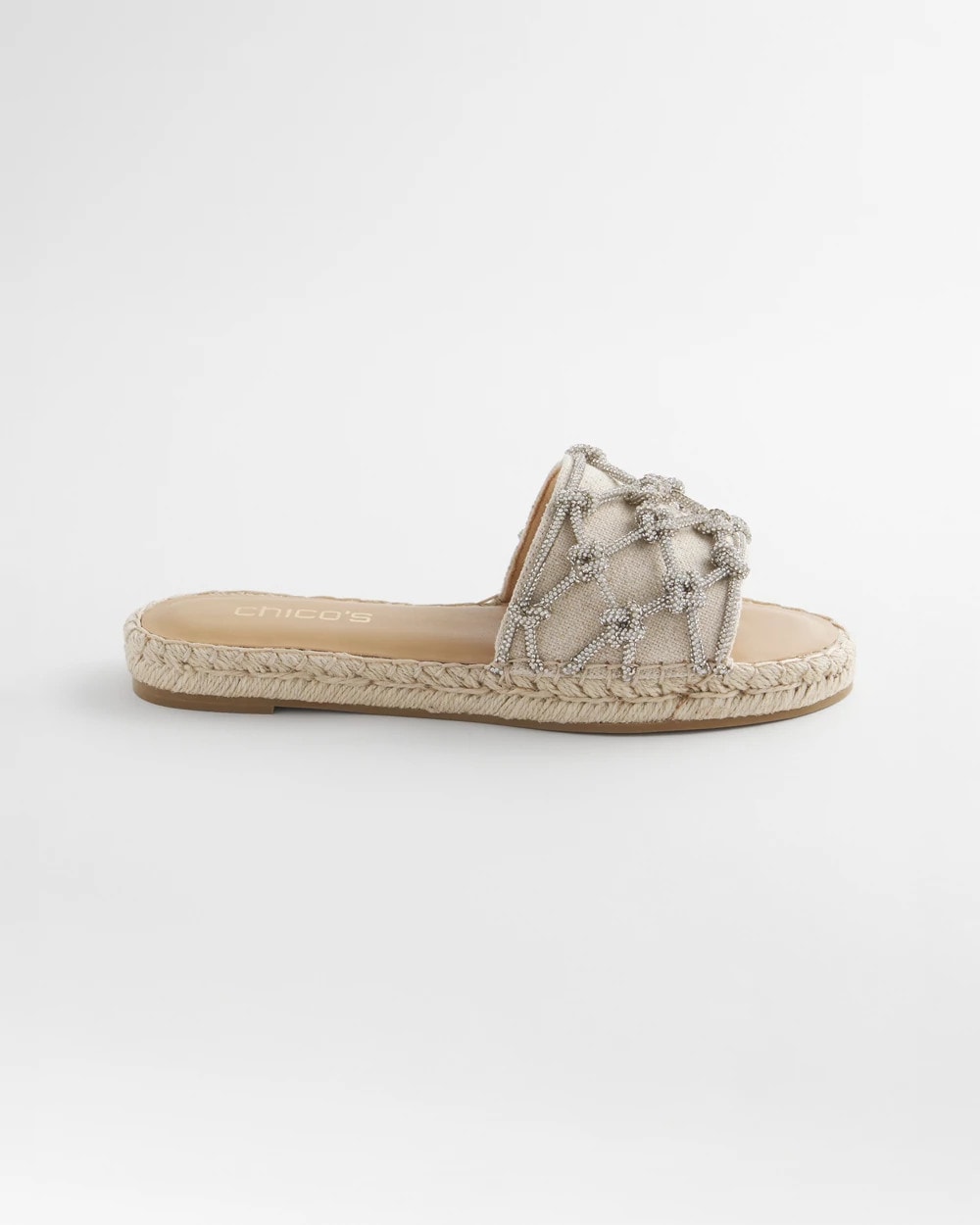 Chico's Women | Linen Knotted Espadrille Slides SILVER