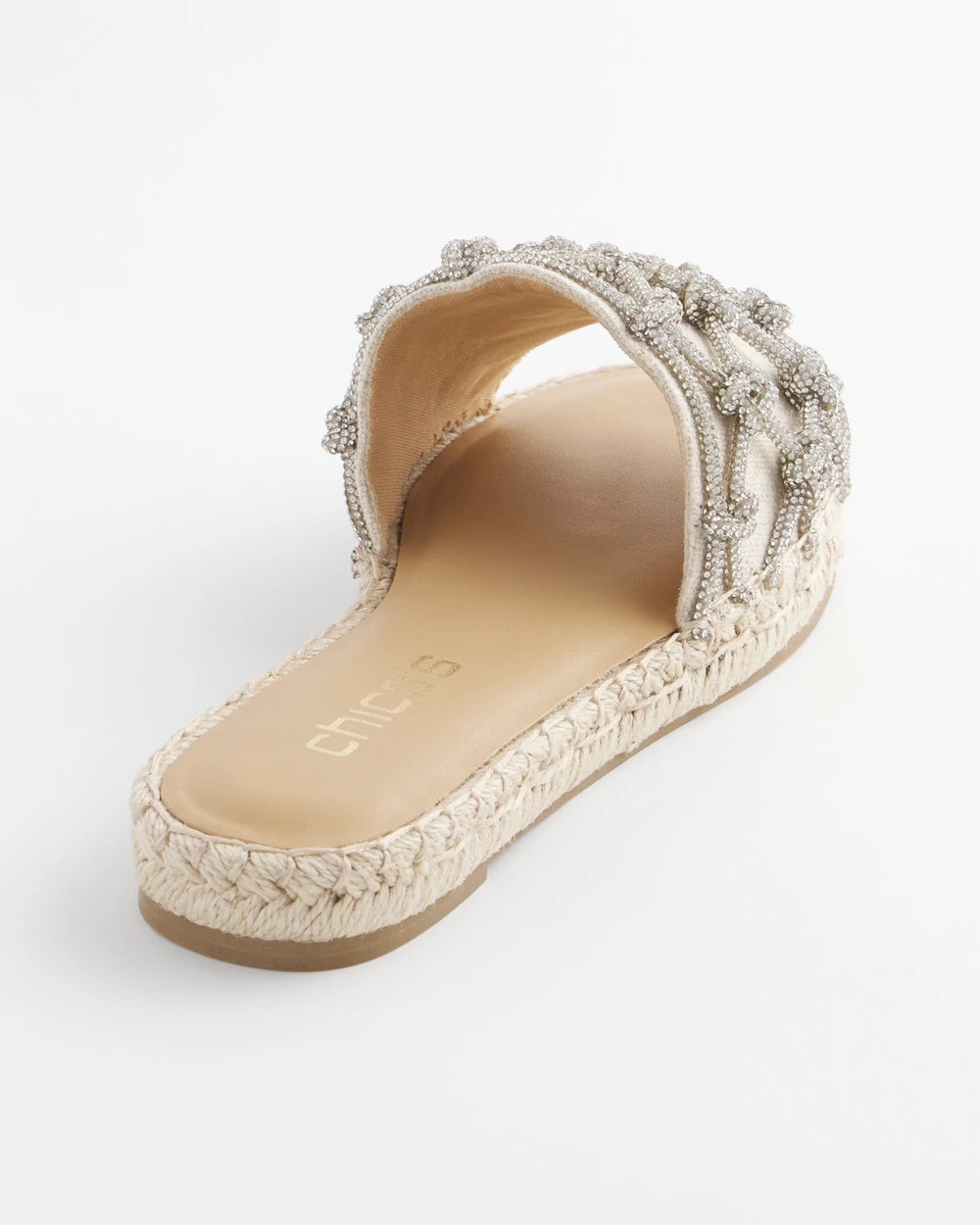 Chico's Women | Linen Knotted Espadrille Slides SILVER