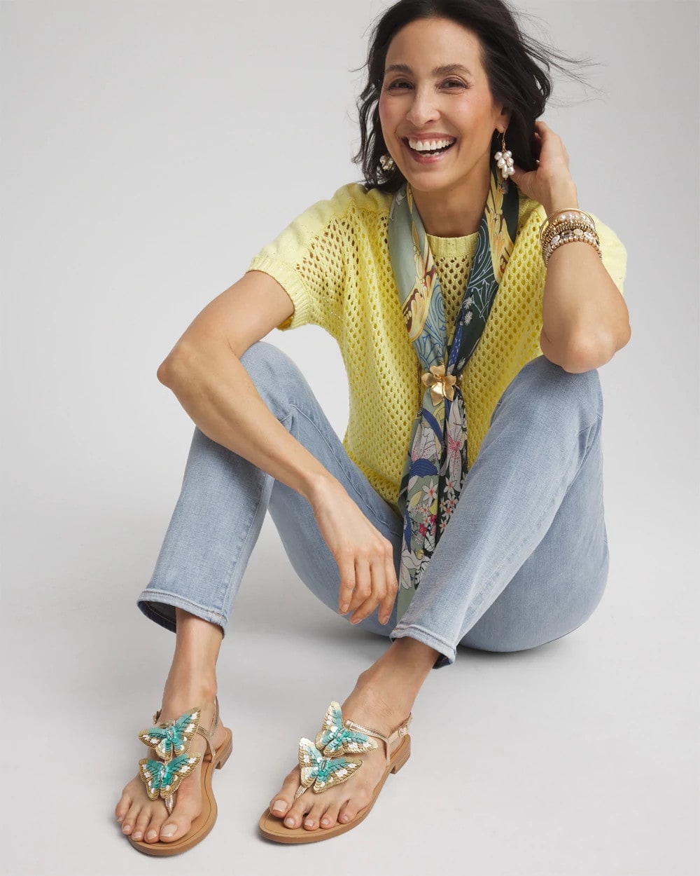 Chico's Women | Butterfly T-Strap Sandal METALLIC MULTI