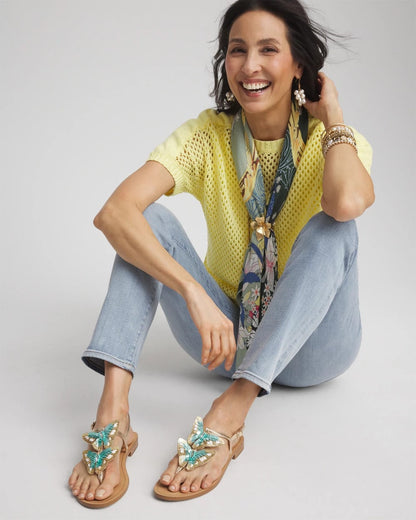 Chico's Women | Butterfly T-Strap Sandal METALLIC MULTI