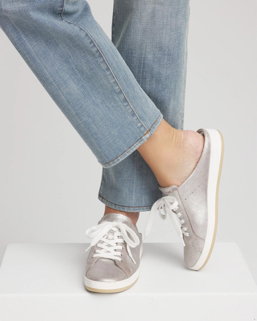 Chico's Women | Metallic Snap Slip-On Sneakers METALLIC SILVER