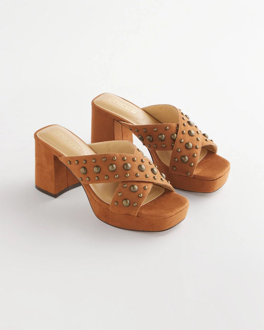 Chico's Women | Vale Western Suede Block Heels COGNAC