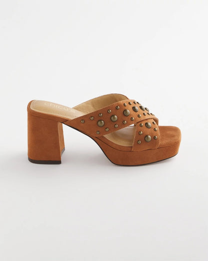 Chico's Women | Vale Western Suede Block Heels COGNAC