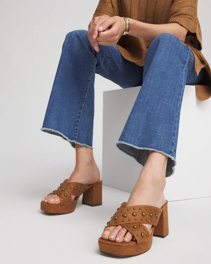 Chico's Women | Vale Western Suede Block Heels COGNAC