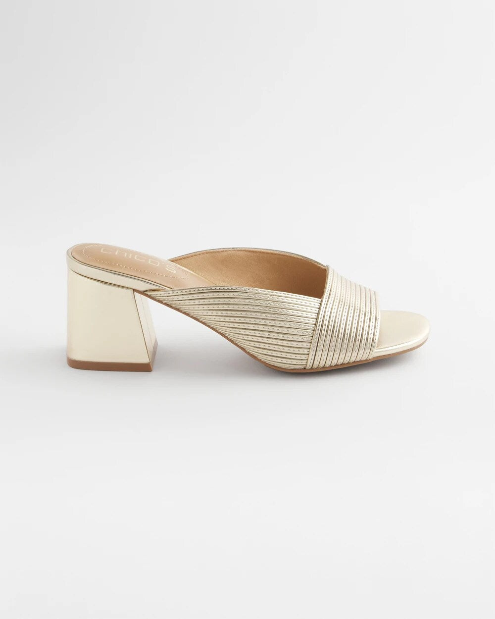 Chico's Women | Vinia Metallic Rope Block Heels GOLD