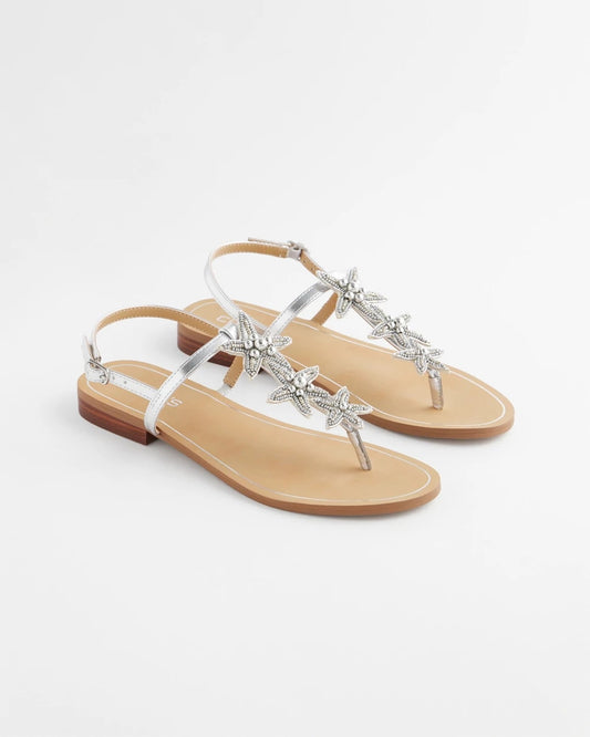 Chico's Women | Beach Starfish T-Strap Sandals SILVER