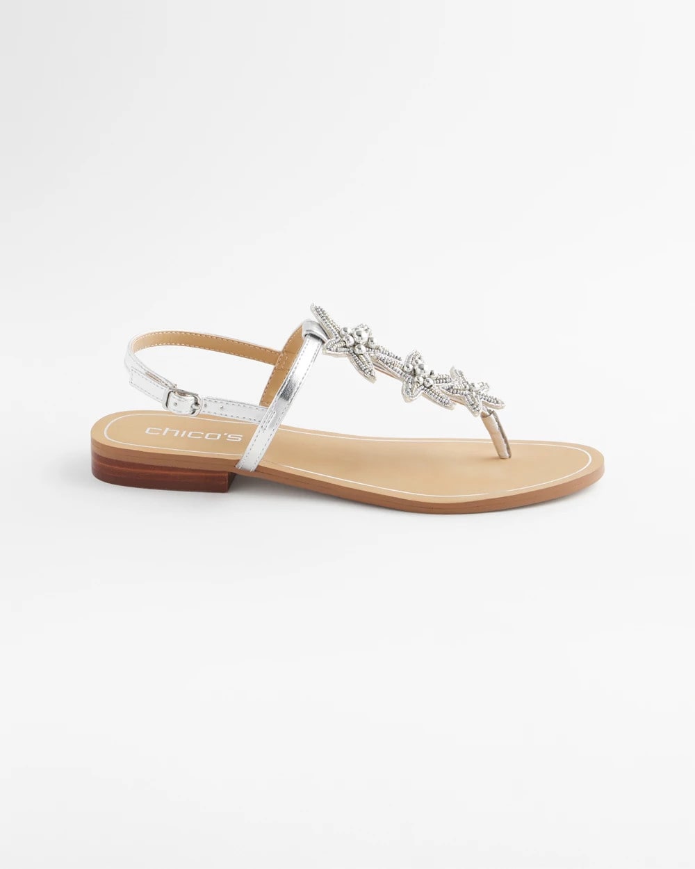 Chico's Women | Beach Starfish T-Strap Sandals SILVER