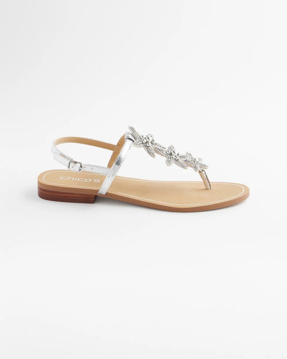 Chico's Women | Beach Starfish T-Strap Sandals SILVER