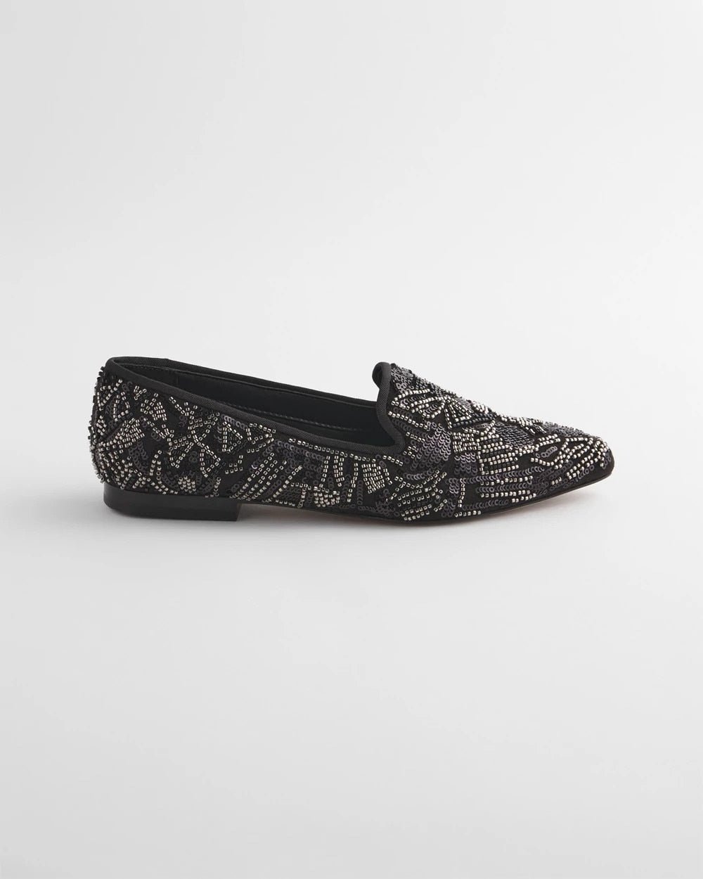Chico's Women | Gwyn Art Deco Beaded Flats BLACK