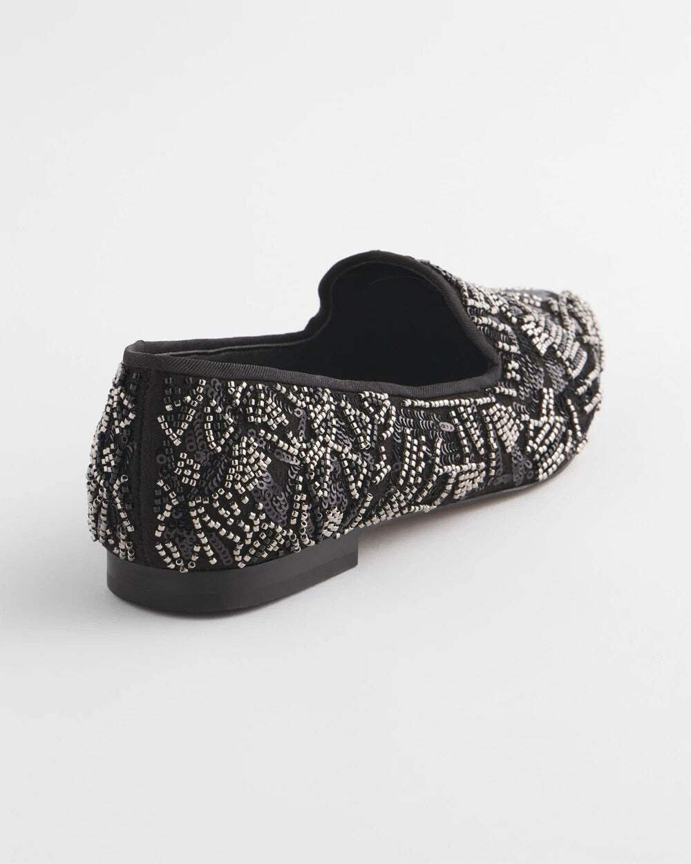 Chico's Women | Gwyn Art Deco Beaded Flats BLACK