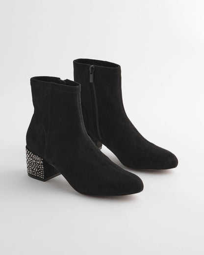 Chico's Women | Embellished Destiny Art Deco Boot Heels BLACK