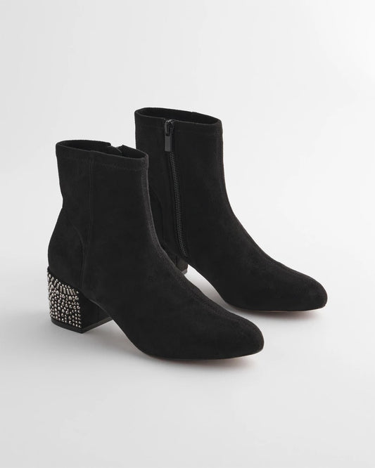 Chico's Women | Embellished Destiny Art Deco Boot Heels BLACK