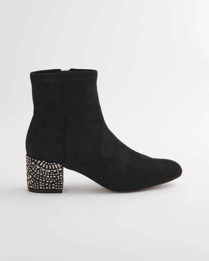 Chico's Women | Embellished Destiny Art Deco Boot Heels BLACK