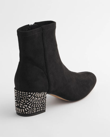 Chico's Women | Embellished Destiny Art Deco Boot Heels BLACK