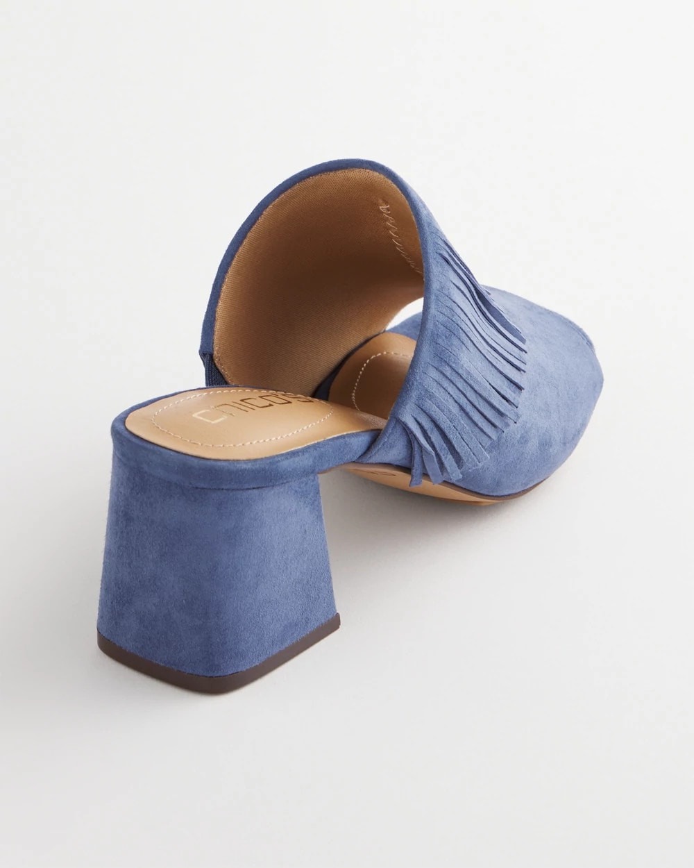 Chico's Women | Blue Lotus Suede Fringe Block Heels BLUE LOTUS