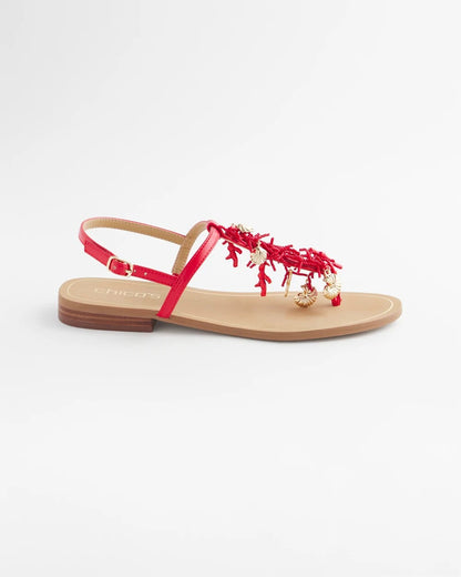 Chico's Women | Coral Beach T-Strap Sandals RED