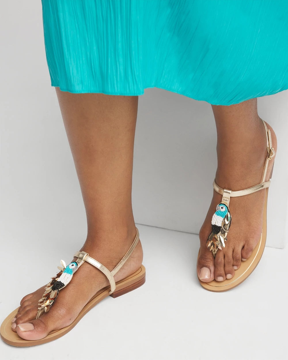 Chico's Women | Beach Parrot T-Strap Sandals MULTI