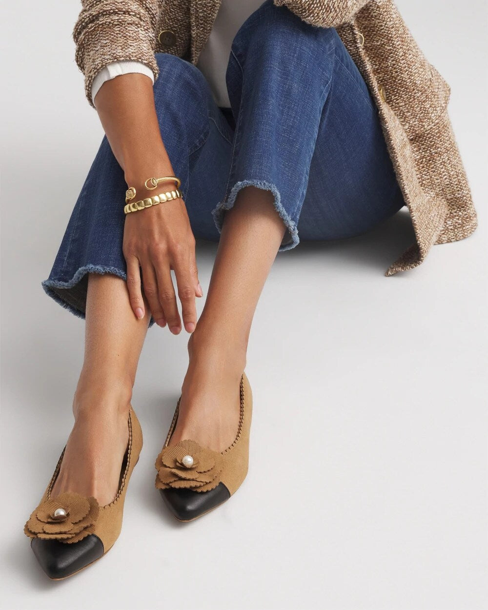 Chico's Women | Microsuede Ballet Flats CARAMEL APPLE
