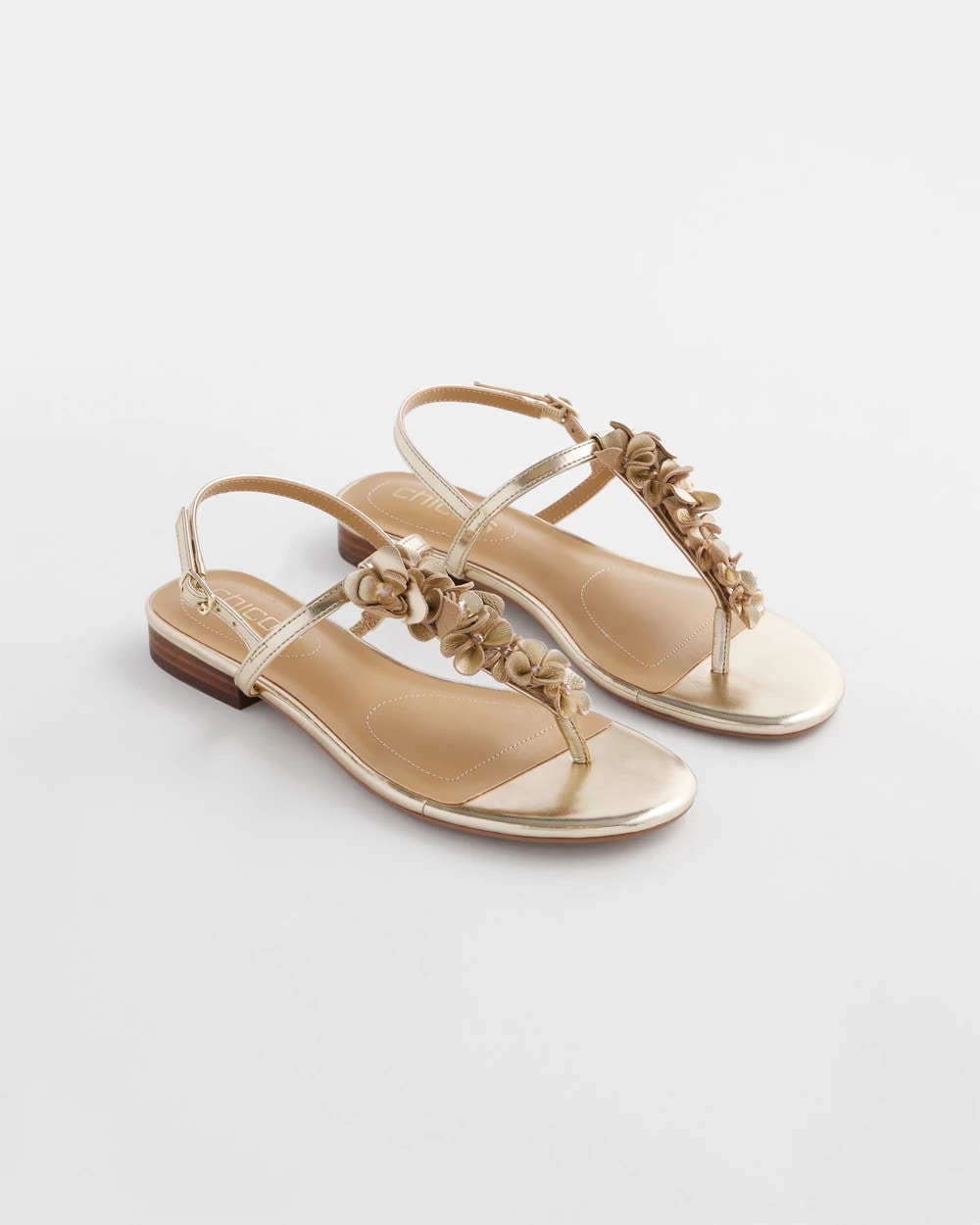 Chico's Women | Sioux Flower T-Strap Sandals GOLD
