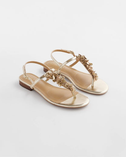 Chico's Women | Sioux Flower T-Strap Sandals GOLD