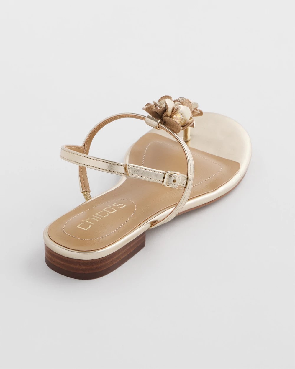 Chico's Women | Sioux Flower T-Strap Sandals GOLD