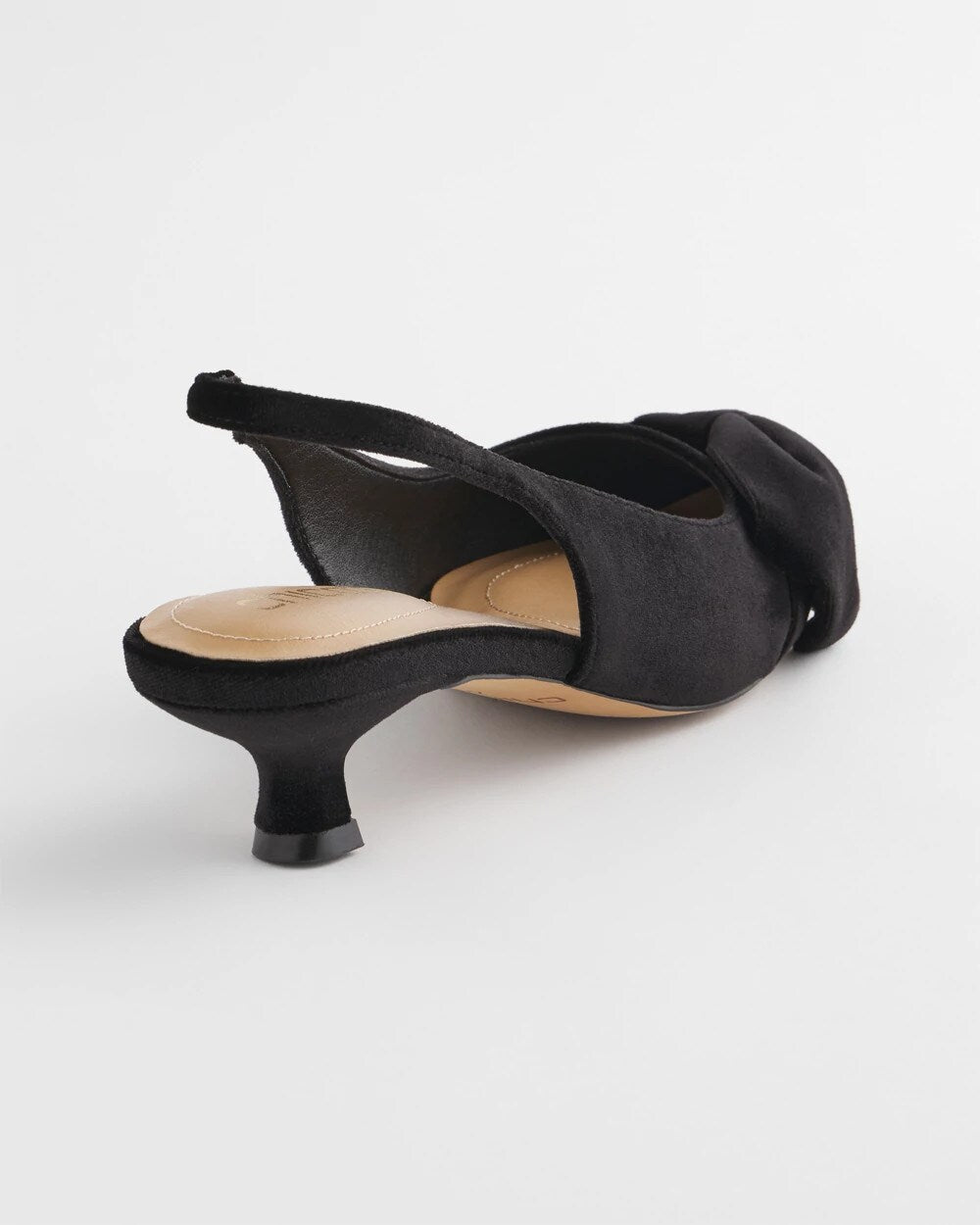 Chico's Women | Charm Velvet Bow Kitten Heels BLACK
