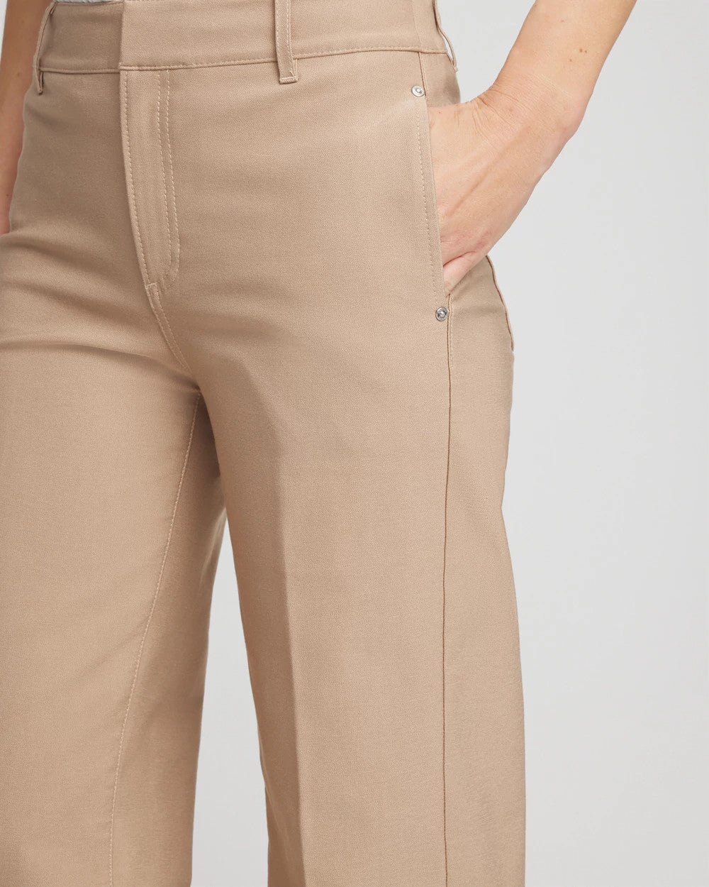 Chico's Women | Petite Cotton Straight-Leg Trousers CATTAIL BROWN