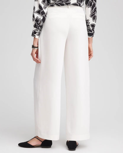 Chico's Women | Petite Crepe Pleated Relaxed Pants ECRU
