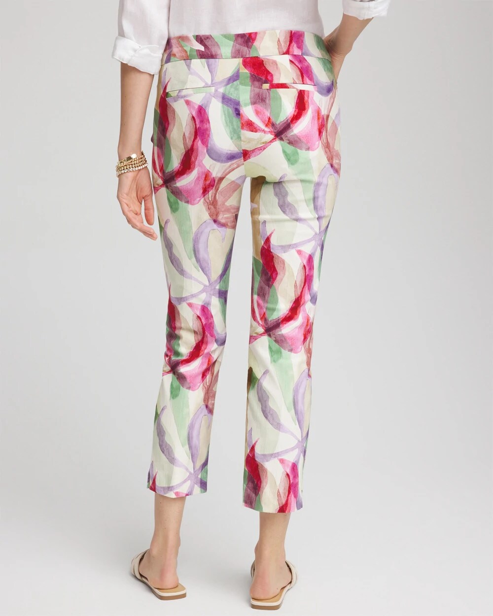 Chico's Women | Petite Brigitte™ Slub Slim Cropped Pants ECRU