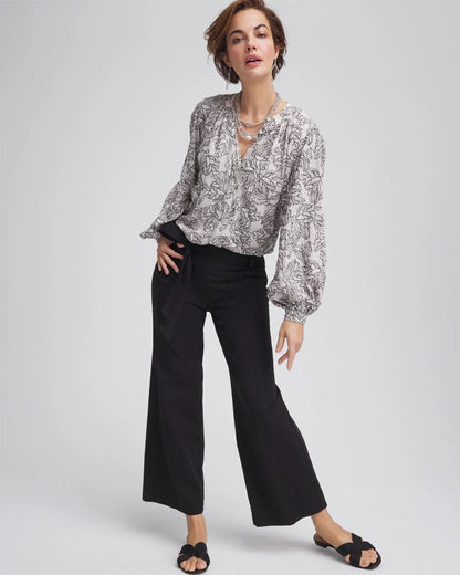 Chico's Women | Petite Belted Twill Utility Cropped Pants BLACK