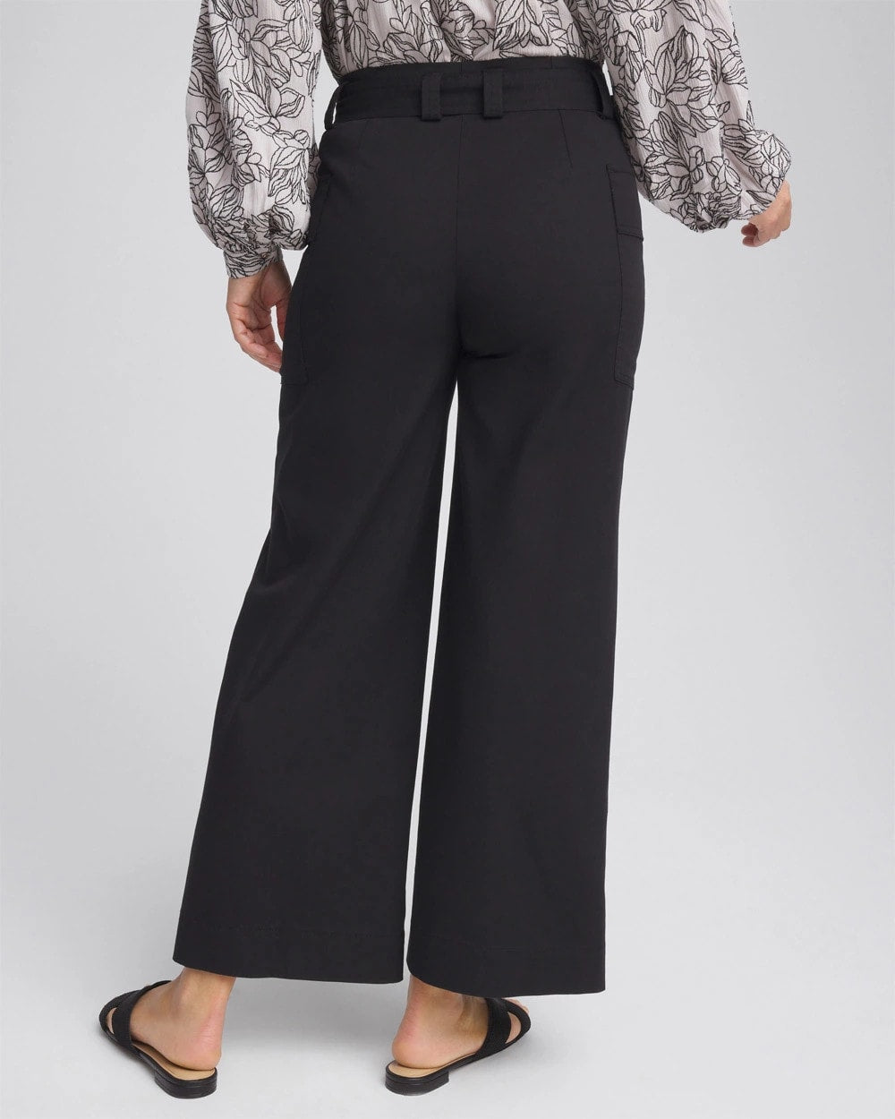 Chico's Women | Petite Belted Twill Utility Cropped Pants BLACK
