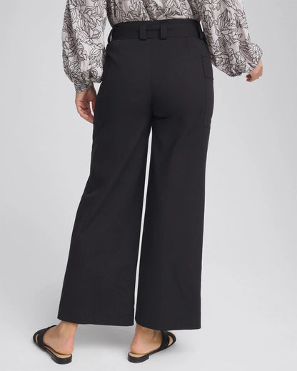 Chico's Women | Petite Belted Twill Utility Cropped Pants BLACK