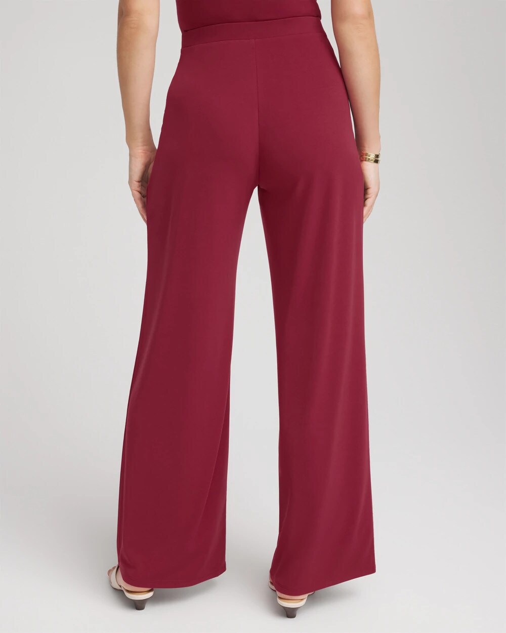 Chico's Women | Petite Travelers™ Knit Wide-Leg Pants RUSSET RED