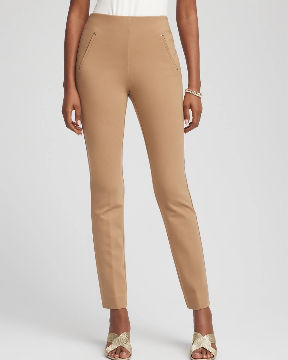 Chico's Women | Petite Juliet Slim Trim Detail Ankle Pants CARAMEL APPLE