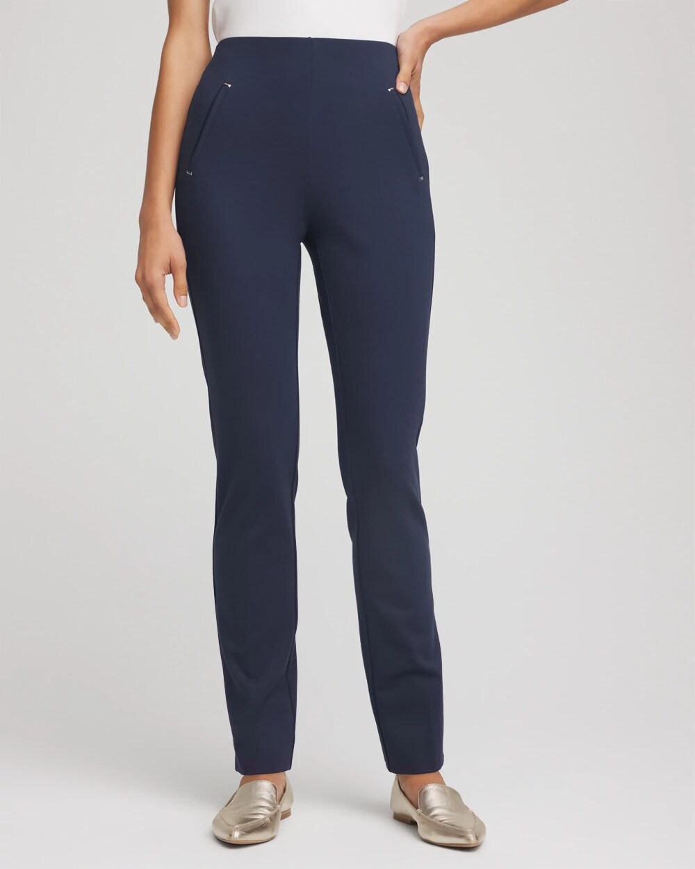 Chico's Women | Petite Juliet Slim Trim Detail Pants PASSPORT BLUE