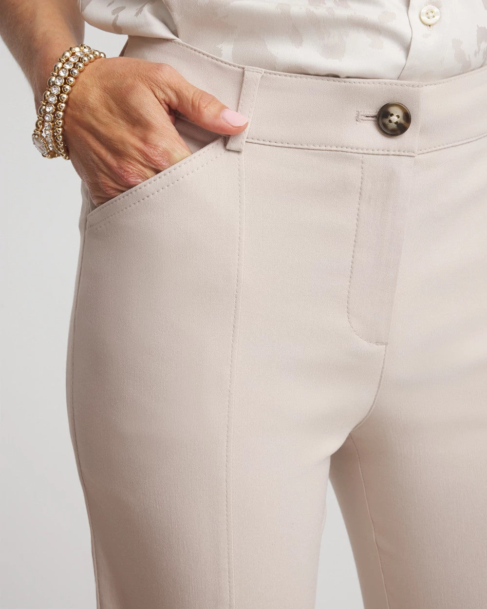 Chico's Women | Petite Bi-Stretch Straight Ankle Pants SMOKEY TAUPE