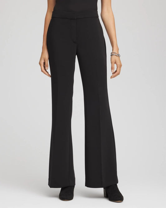 Chico's Women | Petite Crepe Flared Trouser Pants BLACK