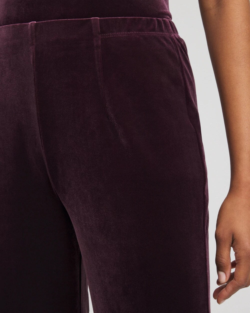 Chico's Women | Petite Travelers™ Velvet No Tummy Pants NIGHT BLOOM