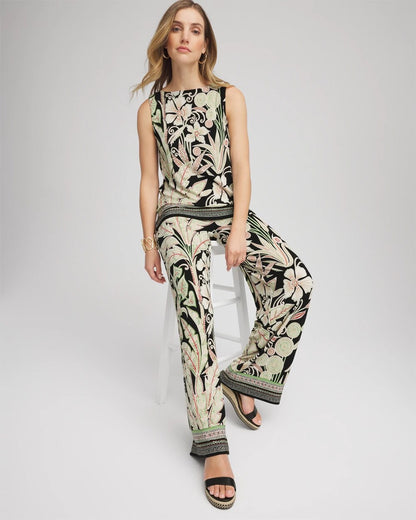Chico's Women | Petite Travelers™ Island-Motif Palazzo Pants SALTED LIME