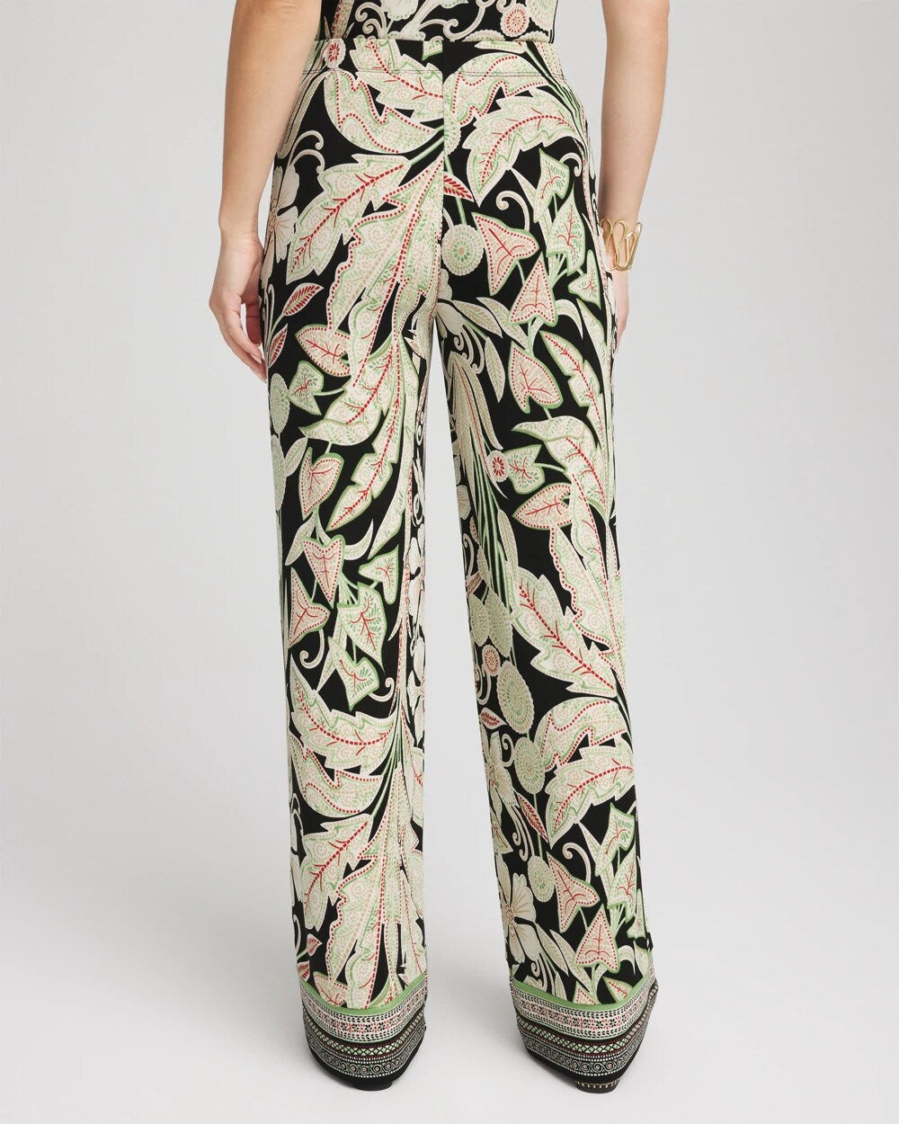Chico's Women | Petite Travelers™ Island-Motif Palazzo Pants SALTED LIME