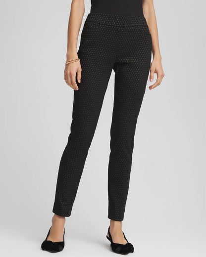 Chico's Women | Petite Jacquard Brigitte™ Slim Ankle Pants BLACK