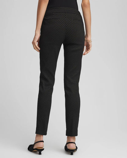 Chico's Women | Petite Jacquard Brigitte™ Slim Ankle Pants BLACK