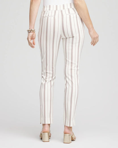 Chico's Women | Petite Brigitte™ Striped Ankle Pants ALABASTER
