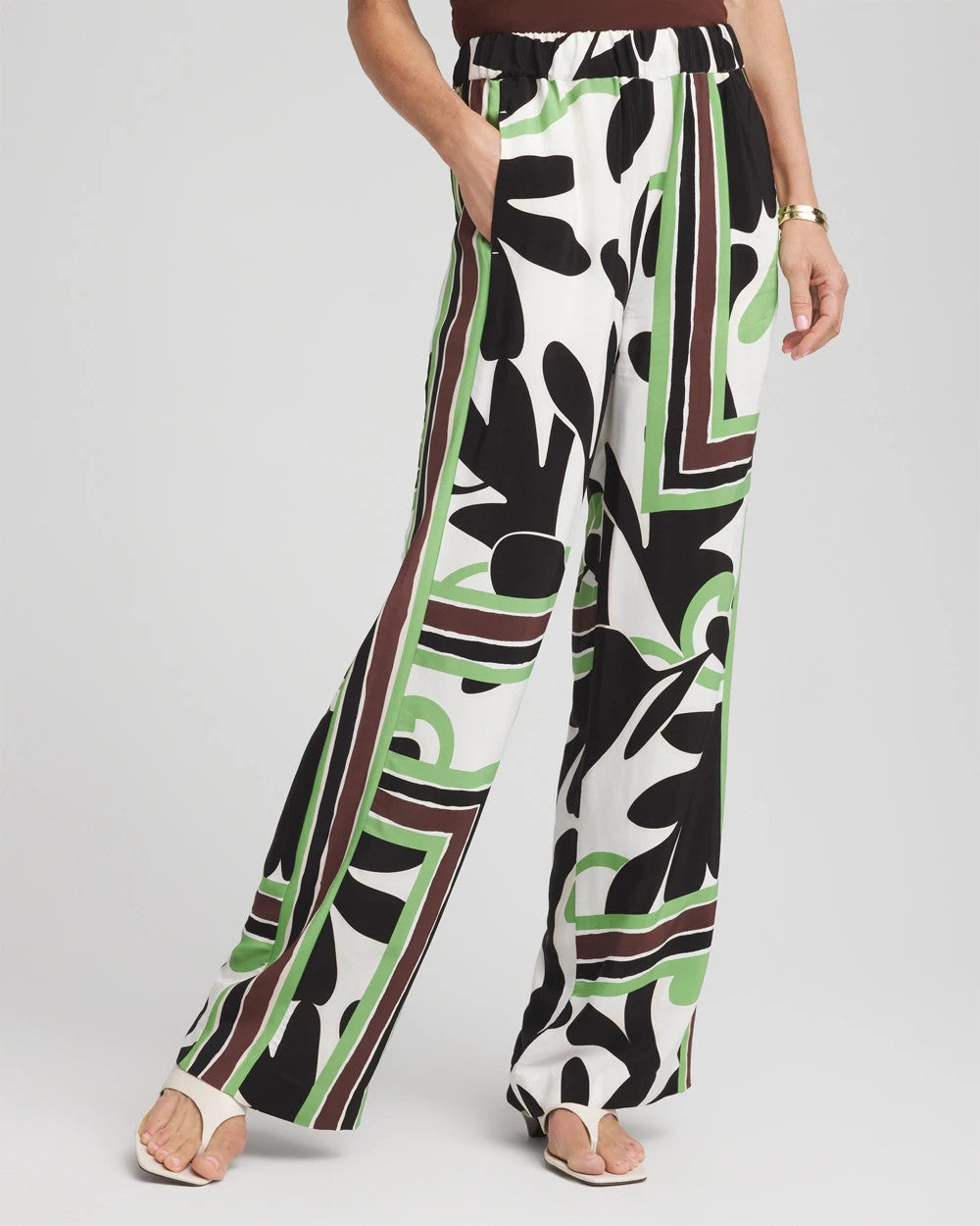 Chico's Women | Petite Printed Silky Soft Pants ECRU