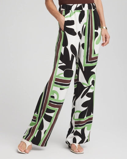 Chico's Women | Petite Printed Silky Soft Pants ECRU