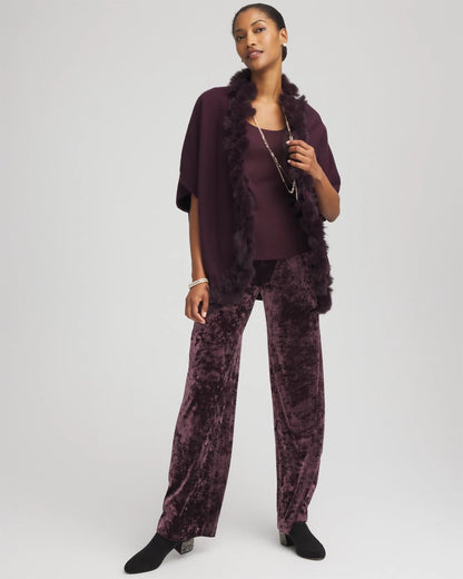 Chico's Women | Petite Crushed Velvet Wide-Leg Pants NIGHT BLOOM