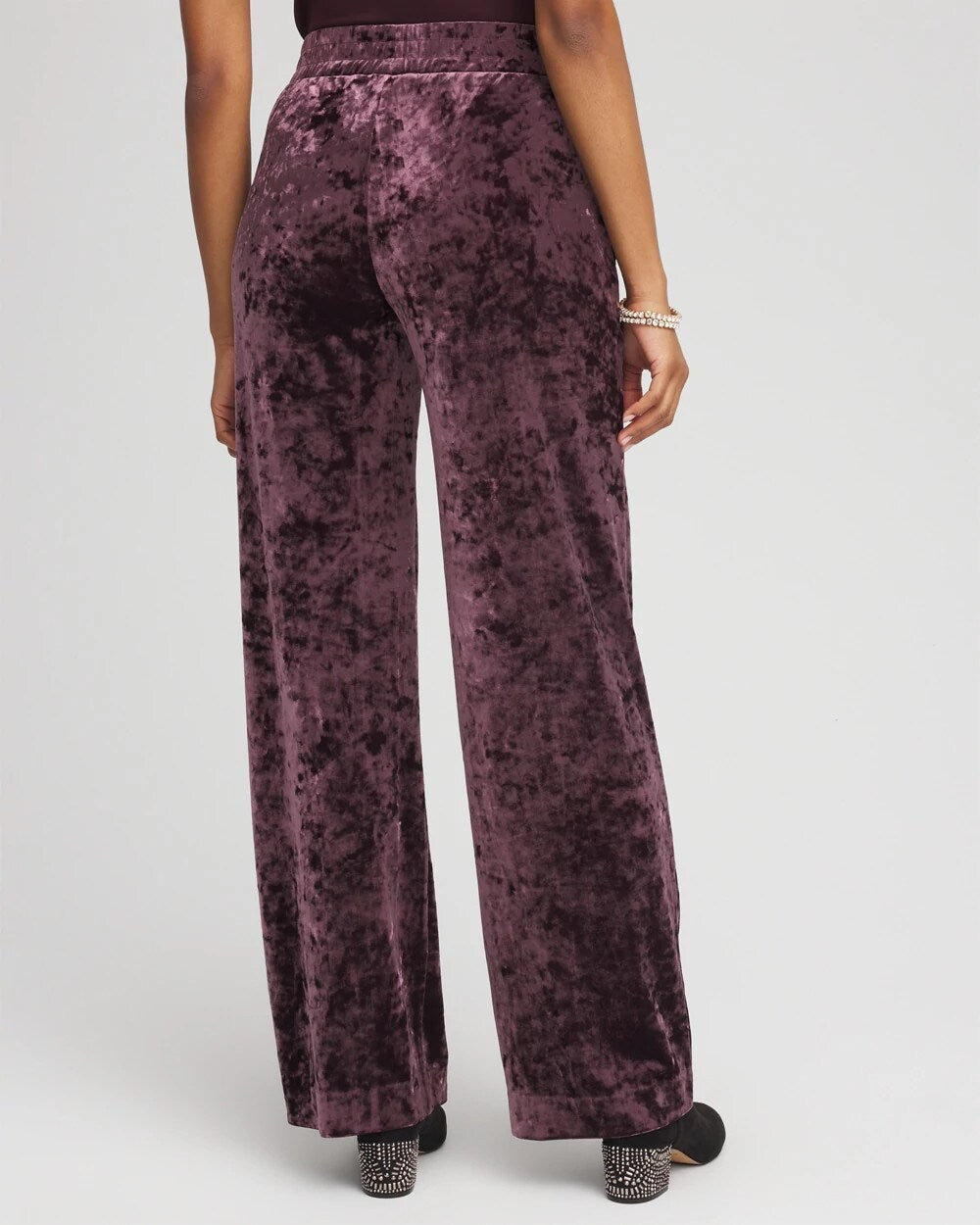 Chico's Women | Petite Crushed Velvet Wide-Leg Pants NIGHT BLOOM