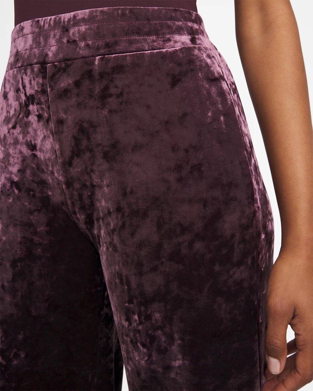 Chico's Women | Petite Crushed Velvet Wide-Leg Pants NIGHT BLOOM