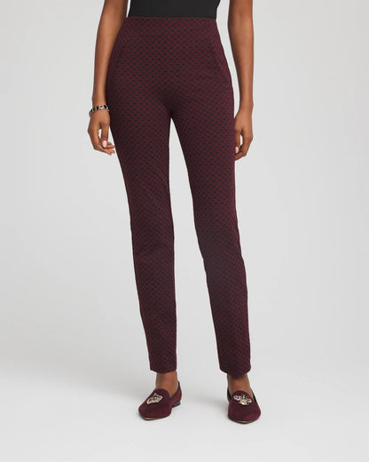 Chico's Women | Petite Circle Jacquard Juliet Slim Ankle Pants BLACK