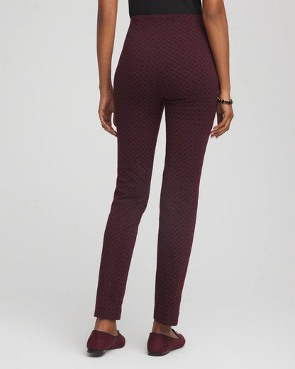 Chico's Women | Petite Circle Jacquard Juliet Slim Ankle Pants BLACK